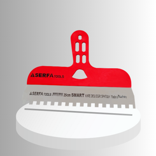 25 cm Red Smart 8x8 Notched Curved Handle Scraper Spring Steel